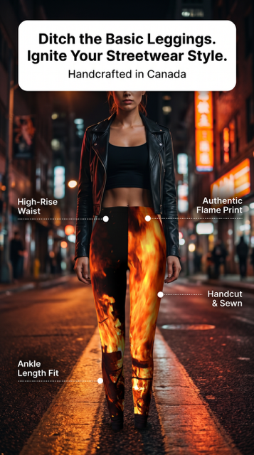 Flame Print Leggings For Women