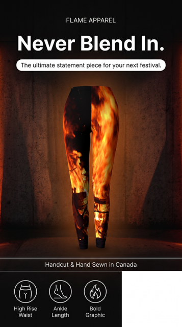 Flame Print Leggings For Women