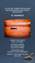 Red Dawn Fishing Boat Photo Print Unframed