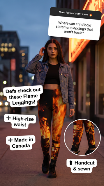 Flame Print Leggings For Women