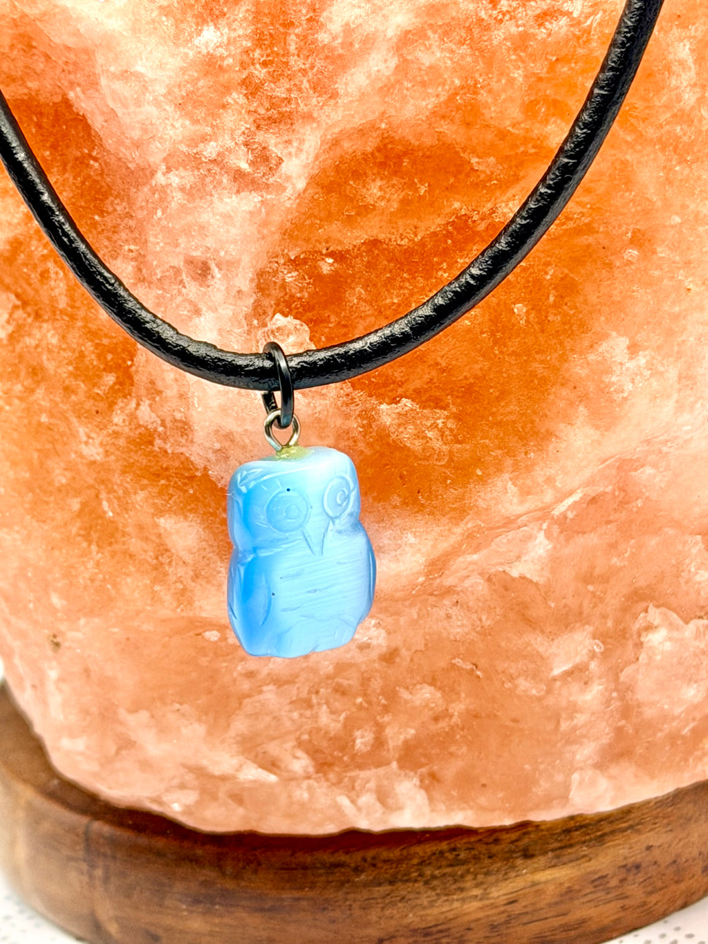 Owl Choker Gemstone Leather Necklace