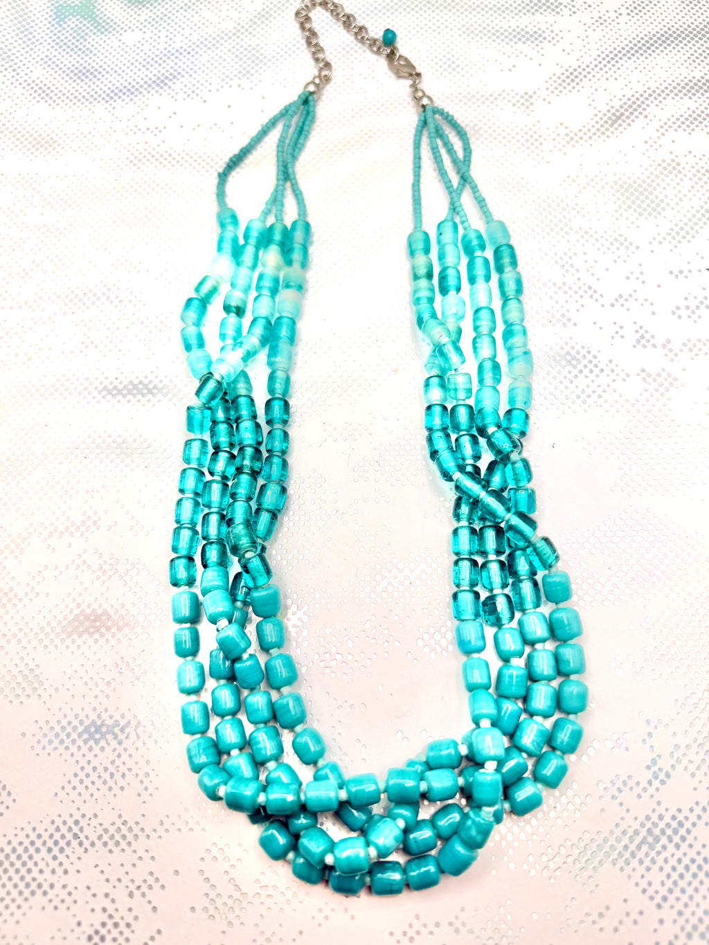 Vintage Necklace Blue Bead Layered