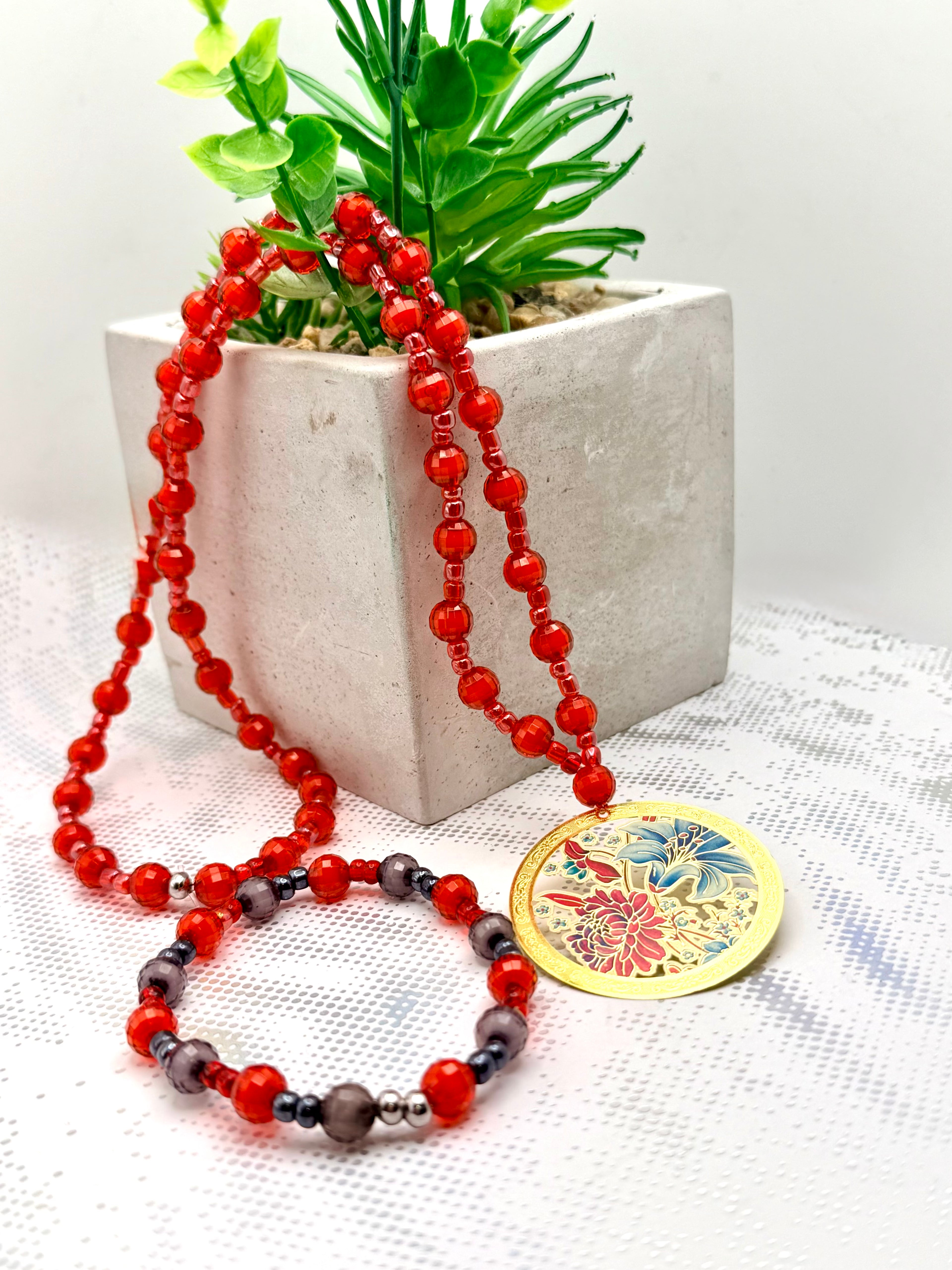 Bead Necklace and Bracelet Set