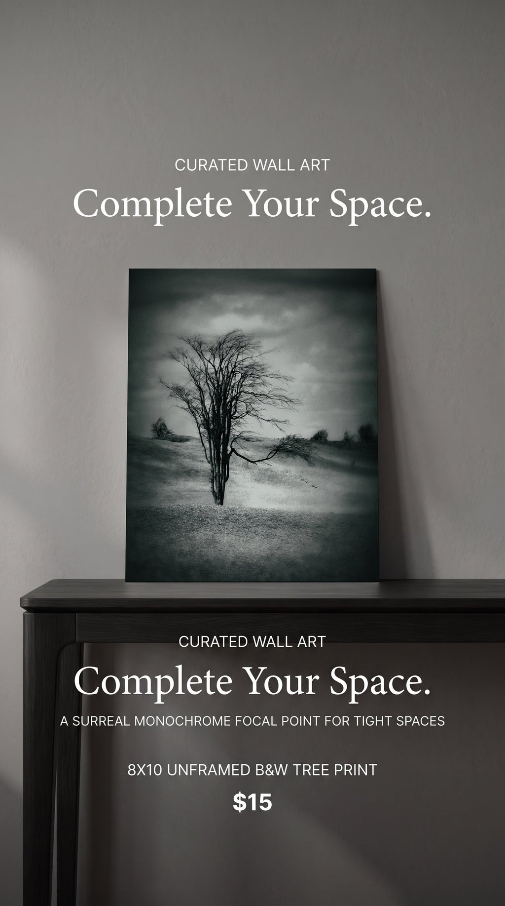 Surreal Tree in Meadow 8x12 Photographic Wall Print