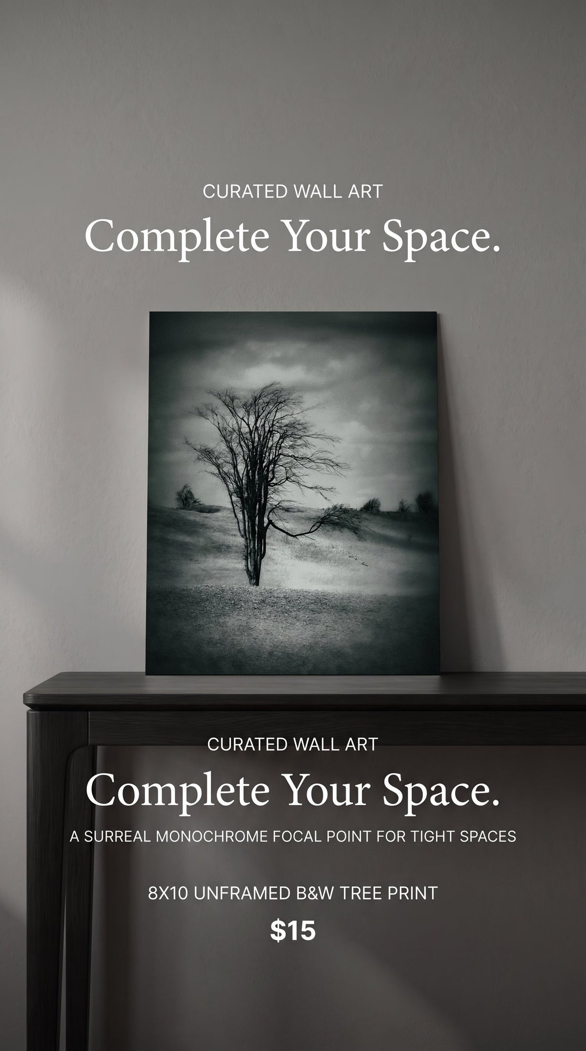 Surreal Tree in Meadow 8x12 Photographic Wall Print