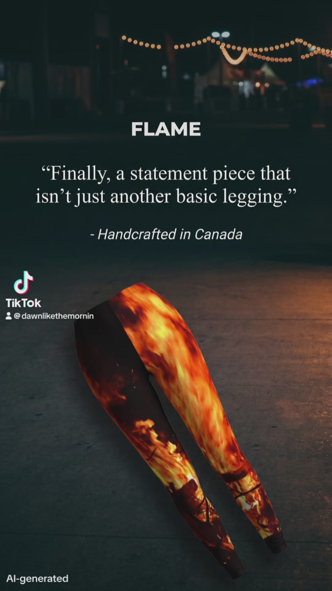 Flame Print Leggings For Women